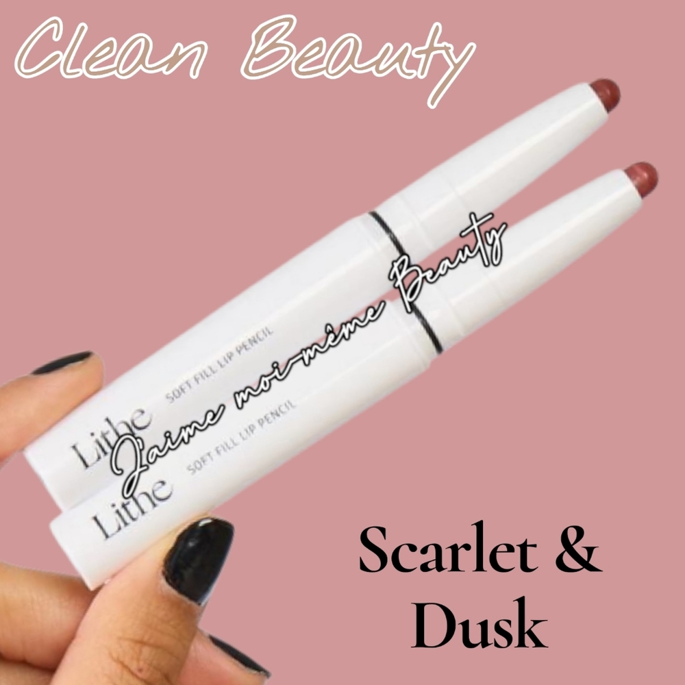 Lithe Clean Beauty Soft Fill Lip Pencil - Scarlet & Dusk (Nude And Red)